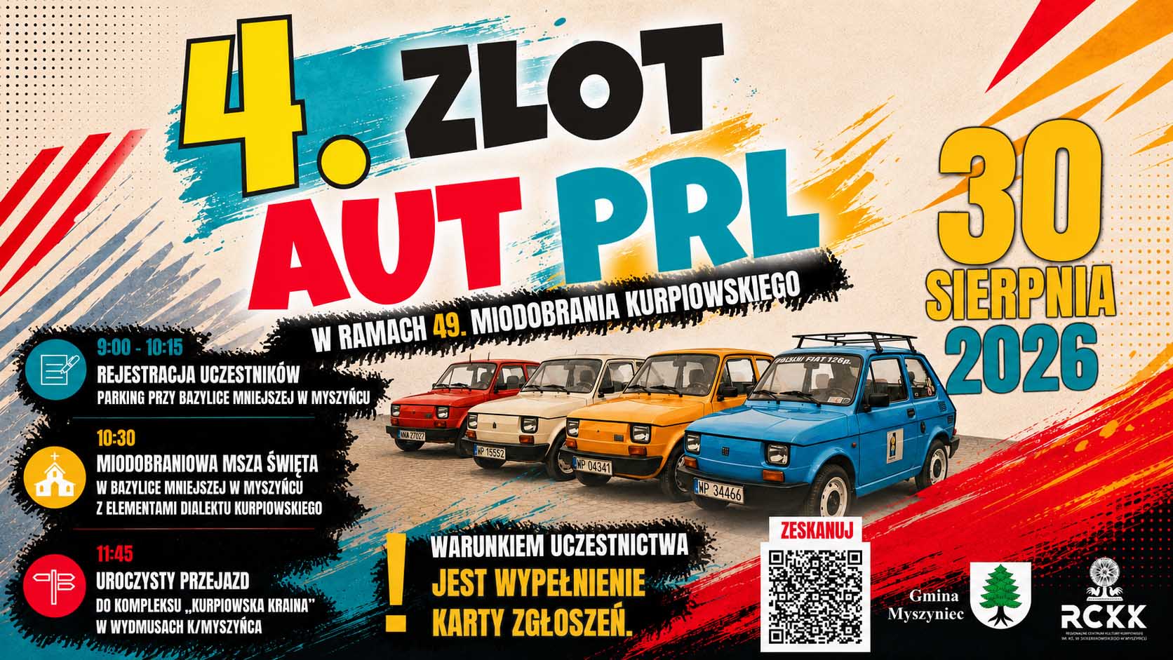 30 sierpnia 2026 r. | Zlot Aut PRL w ramach 49. Miodobrania Kurpiowskiego