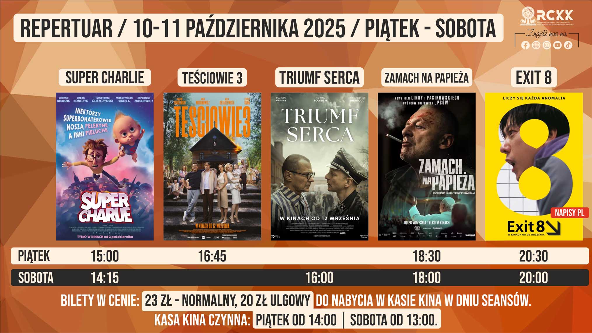 10-11 października 2025 r. | Weekendowe Projekcje Filmowe