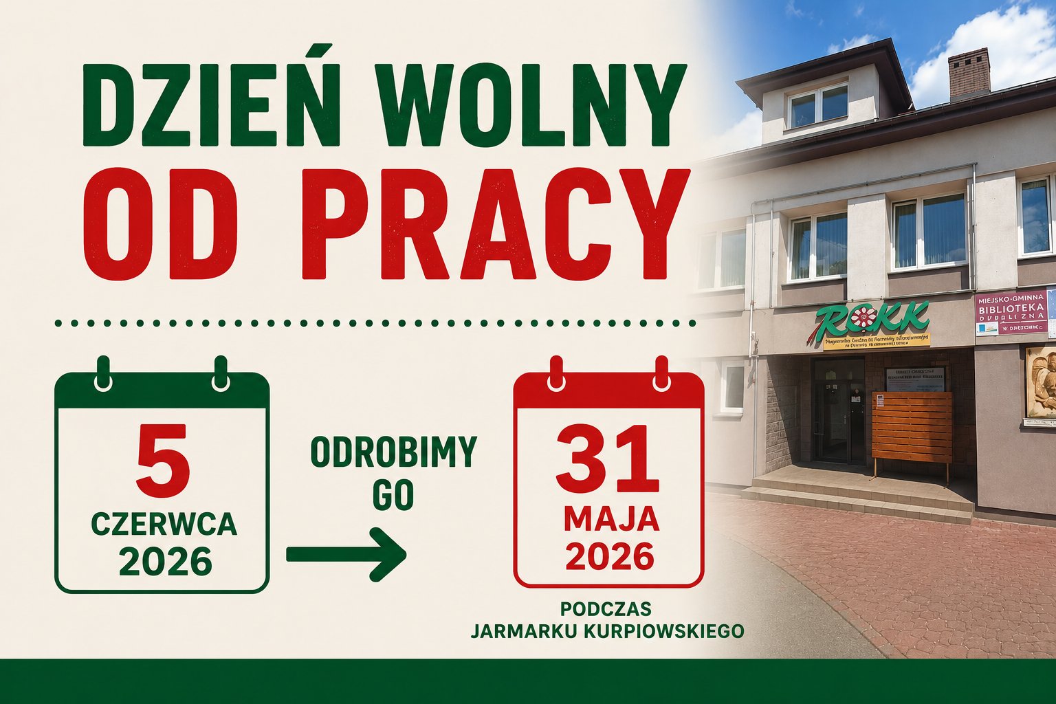 5 czerwca 2026 r. | Dzień wolny od pracy