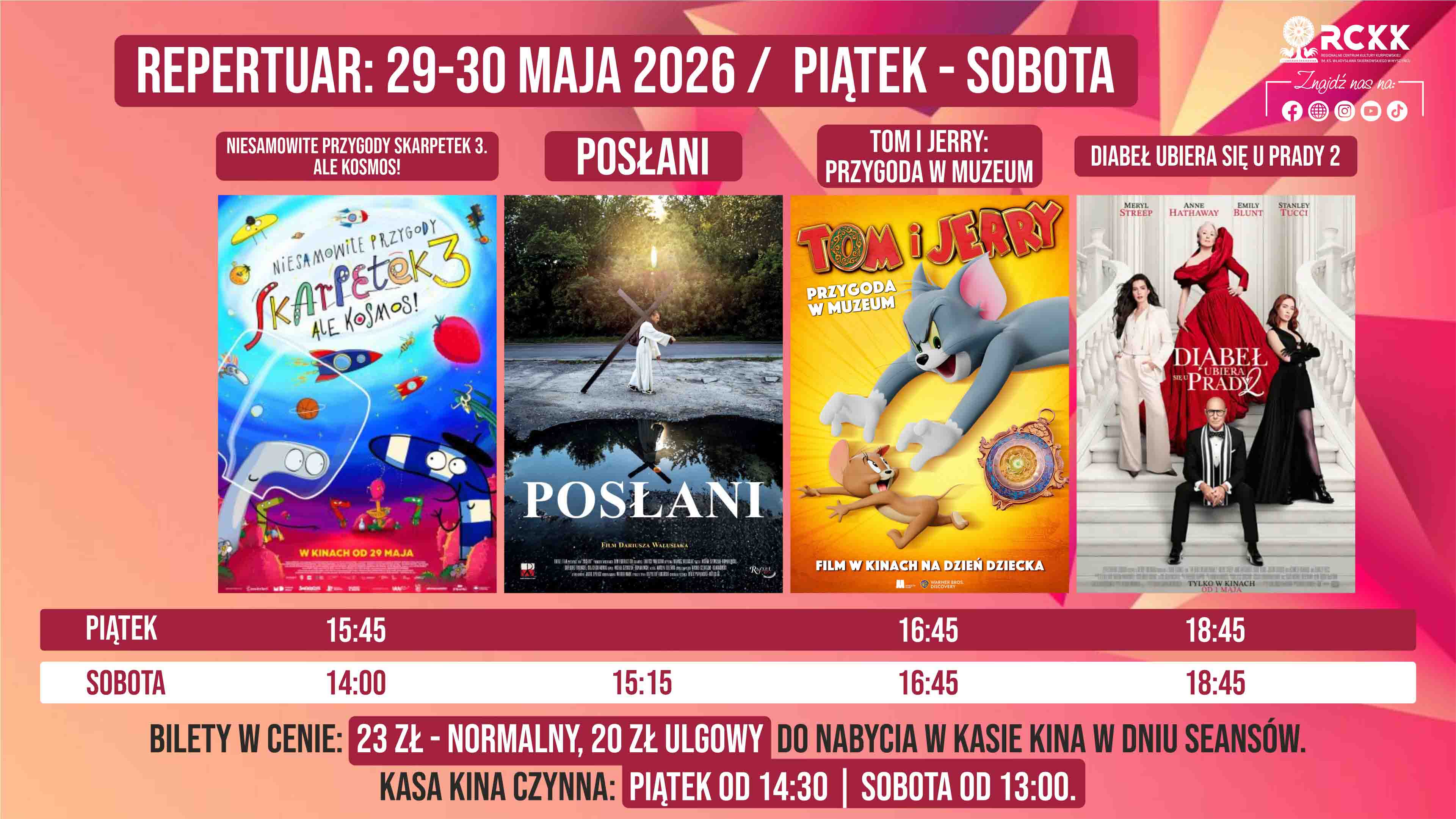 29-30 maja 2026 r. | Weekendowe Projekcje Filmowe