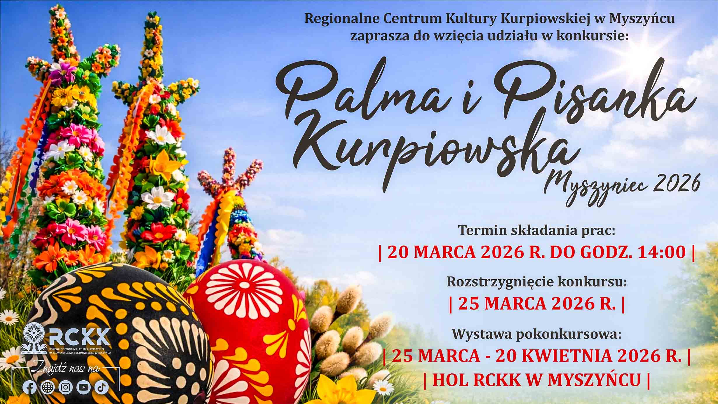 13 lutego 2026 r. | Palma i pisanka kurpiowska - regulamin i karta zgłoszenia