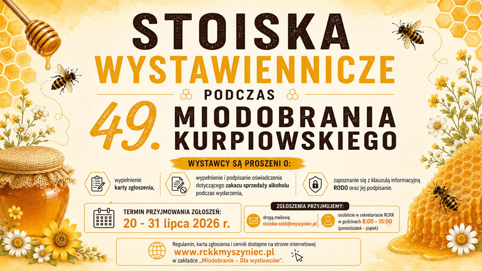 20 lipca 2026 r. | Stoiska wystawiennicze 49. Miodobranie Kurpiowskie